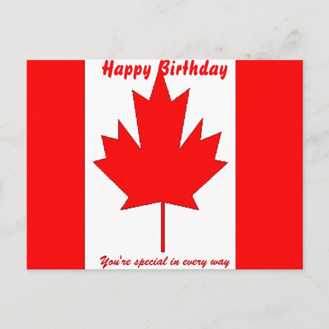 Canada special birthday postcard (Front)