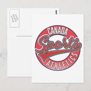 Canada Sports Athletic red logo Postcard