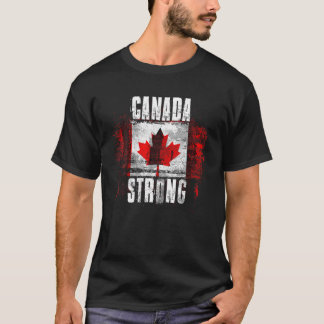 Canada Strong Distressed Flag Canadian Pride T Shi T-Shirt