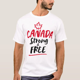 CANADA Strong & Free Maple Leaf Canadian Proud T-Shirt