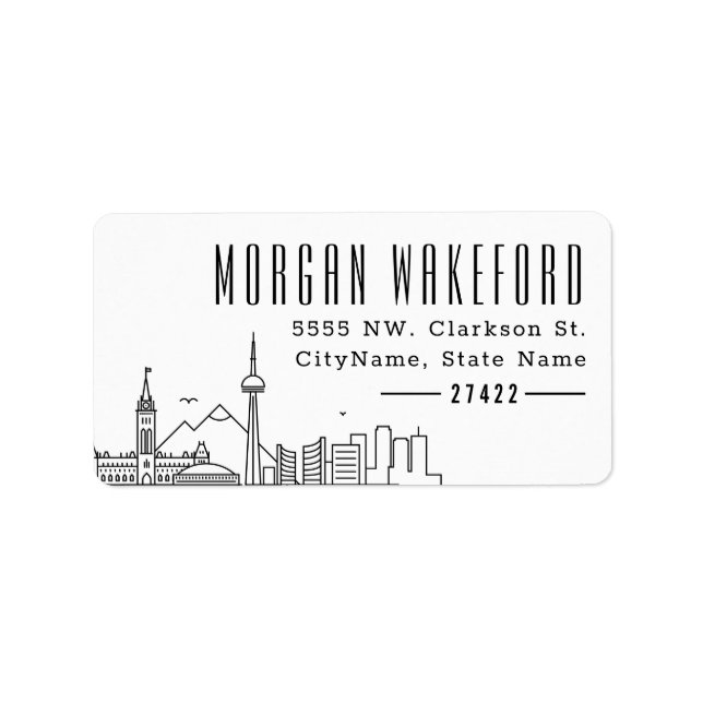 Canada Stylised Skyline | Large Address Label (Front)