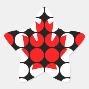 Canada Stylish Girly Chic Polka Dot Canadian Flag Star Sticker