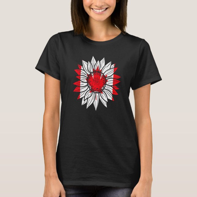 Canada Sunflower Canadian Canada T-Shirt (Front)