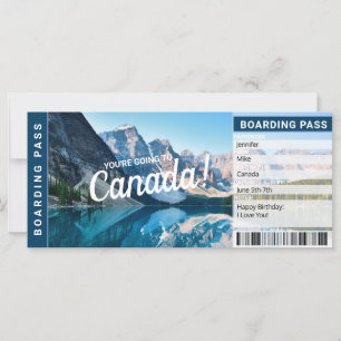 Canada Surprise Trip Boarding Pass Gift Ticket