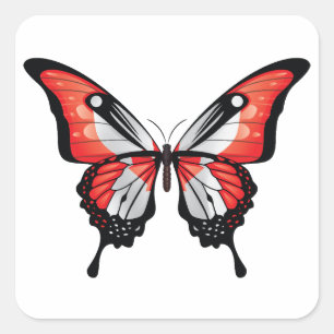 Canada Swallowtail Butterfly Flag Sticker