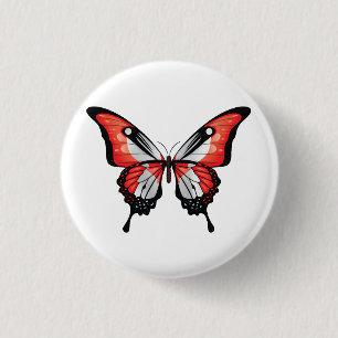 Canada Swallowtail Butterfly Flag Sticker 3 Cm Round Badge