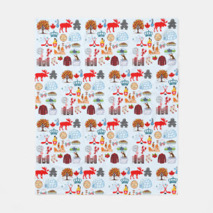 Canada Symbols Fleece Blanket