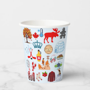 Canada Symbols Paper Cups