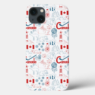 Canada Symbols Pattern iPhone 13 Case