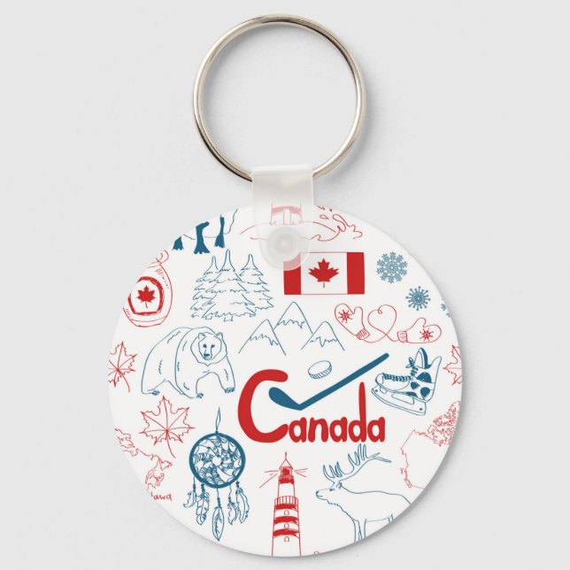 Canada | Symbols Pattern Key Ring (Front)