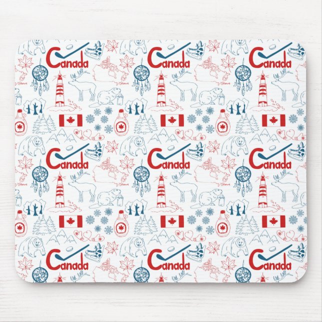 Canada | Symbols Pattern Mouse Mat (Front)