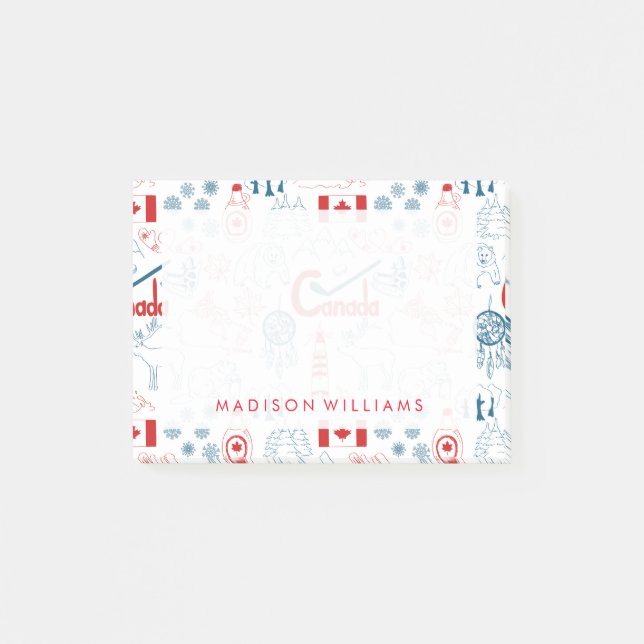 Canada | Symbols Pattern Post-it Notes (Front)