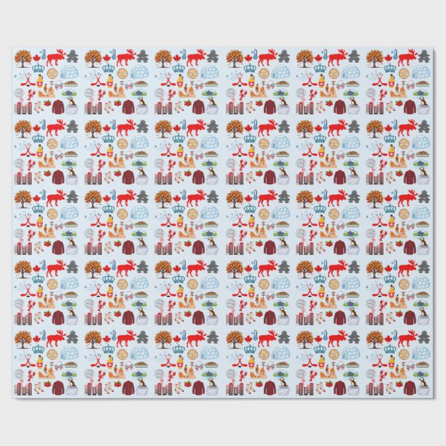 Canada Symbols Wrapping Paper (Seam)
