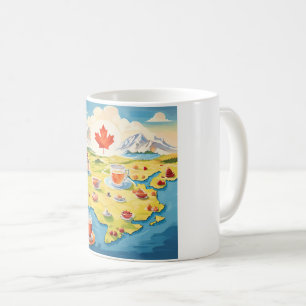 Canada tea map coffee mug