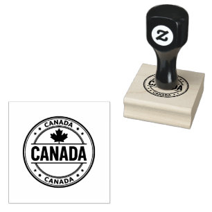 Canada Text Logo Jet Black Ink Clean Perfect Sharp Rubber Stamp