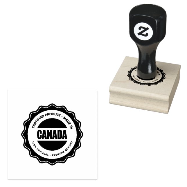 Canada Text Logo Vibrant Fuchsia Ink Bold Impress  Rubber Stamp (Stamped)