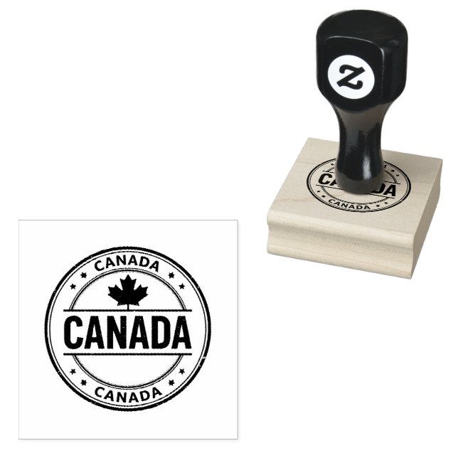 Canada Text Printed Professional Touch Colour Ink Rubber Stamp (Stamped)