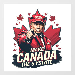 Canada the 51st State Trump Canadian  Window Cling