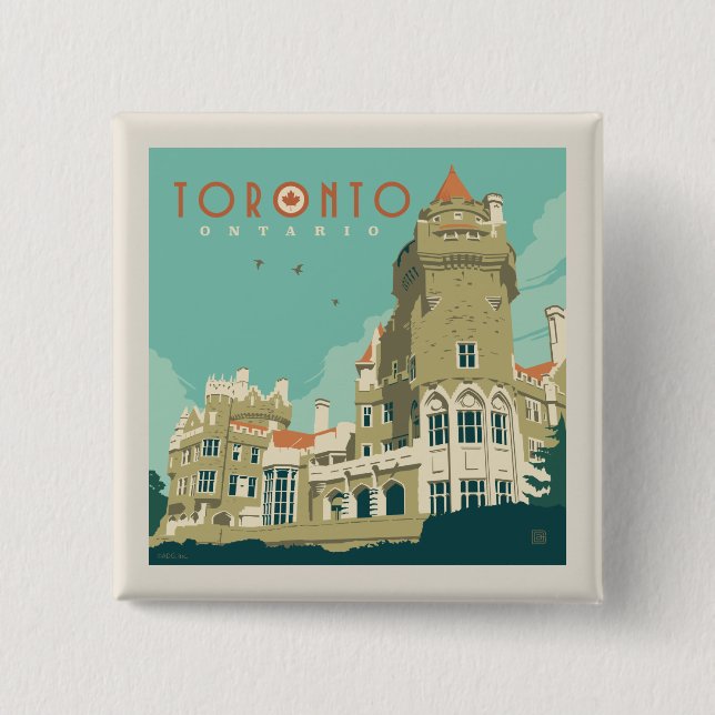 Canada | Toronto, Casa Loma 15 Cm Square Badge (Front)
