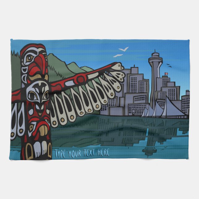 Canada Towel Personalised Vancouver Tea Towel (Horizontal)
