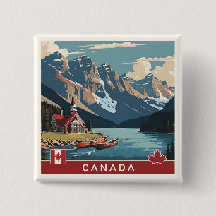 Canada Travel Poster 15 Cm Square Badge