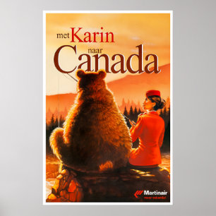 Canada Travel Poster Martinair Art Stewardess