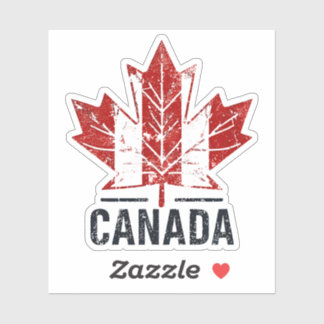 Canada Travel Sticker Design with Iconic Landmarks