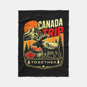 Canada trip moose mountain vacation souvenir fleece blanket