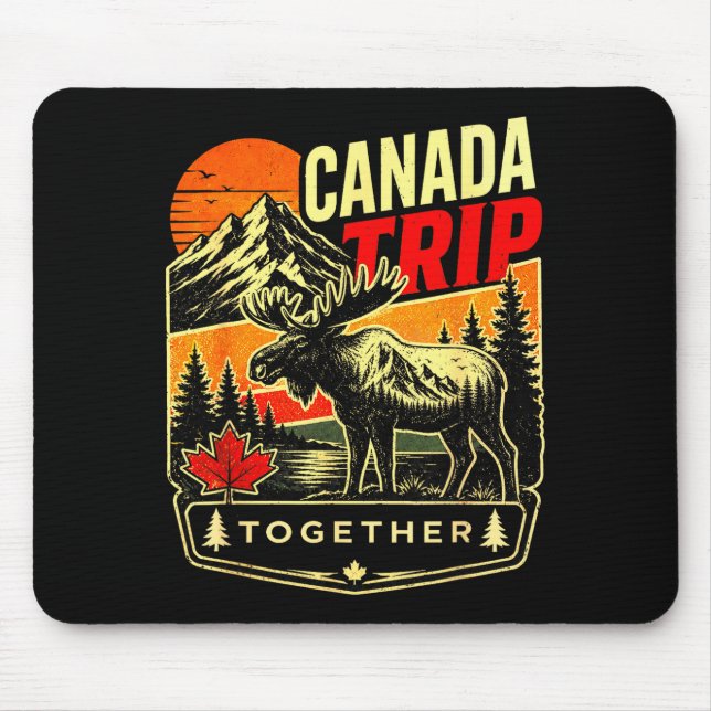 Canada trip moose mountain vacation souvenir mouse mat (Front)