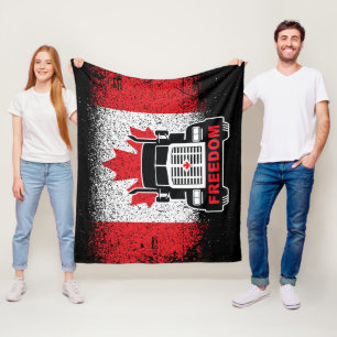 Canada Trucker Freedom Convoy 2022 Fleece Blanket
