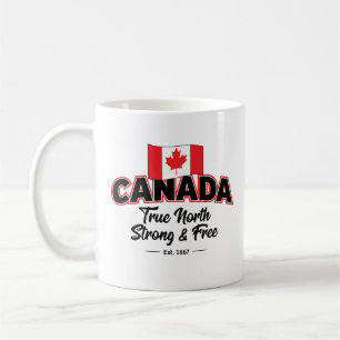 "Canada True North Strong & Free Est. 1867" Coffee Mug