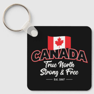 "Canada True North Strong & Free Est. 1867" Key Ring
