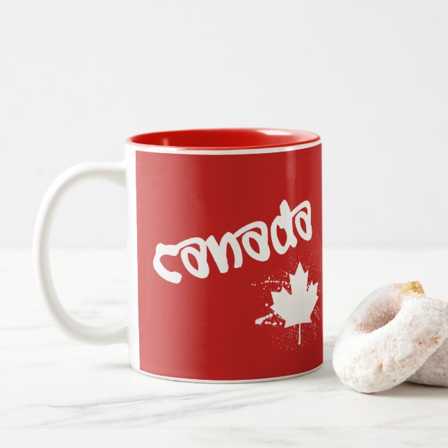 Canada Two-Tone Coffee Mug (With Donut)