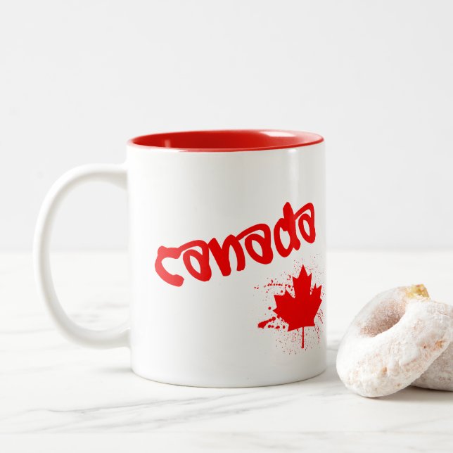 Canada Two-Tone Coffee Mug (With Donut)