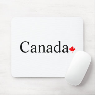 Canada typography with red maple leaf white mouse mat