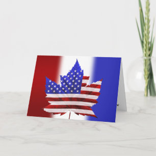 Canada US Flag Cards Canadian USA Custom Cards