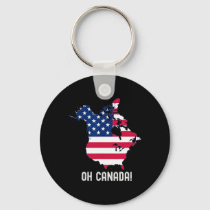 Canada Usa 51st State Map American Flag Usa Oh Can Key Ring