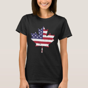 Canada USA America Hockey Canadian Maple Leaf T-Shirt