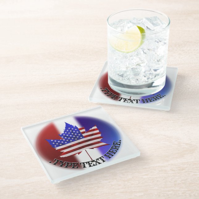 Canada USA Coasters Personalised US Canada Coaster (Angled)
