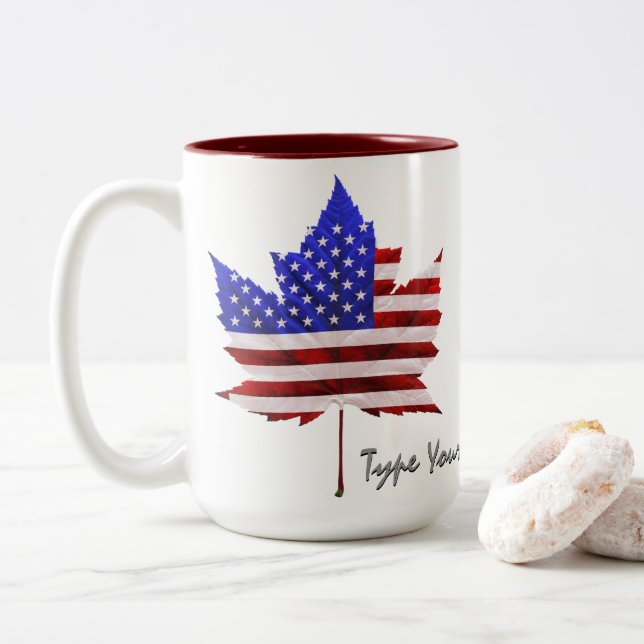 Canada USA Cups US / Canada Souvenir Mugs & Cups (With Donut)