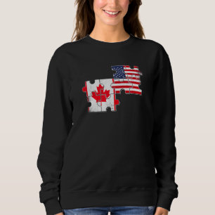 Canada Usa Love Roots Canadian American Flag Sweatshirt