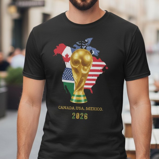 Canada USA Mexico Soccer Fan  T-Shirt (FIFA World Cup 2026 Shirt | USA Canada Mexico Soccer Tee | Football Fan Gift | North America 2026)