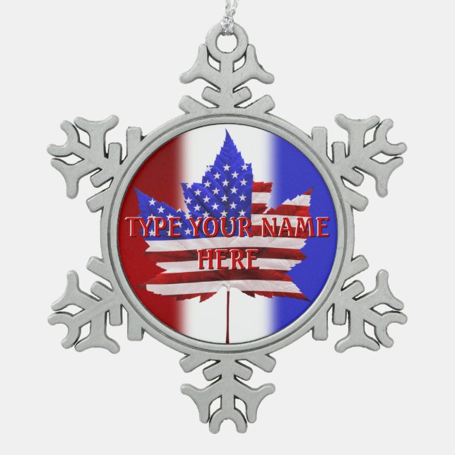 Canada USA Ornament Personalise Canada Souvenir (Front)