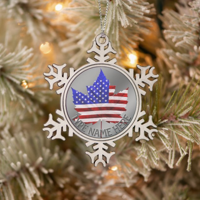 Canada USA Ornament US Canada Christmas Ornament (Tree)