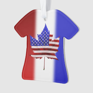 Canada USA Ornament US Canada Souvenir Puck