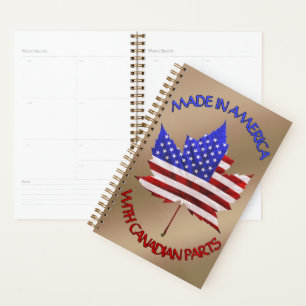 Canada USA Souvenir Planner Notebook Personalised