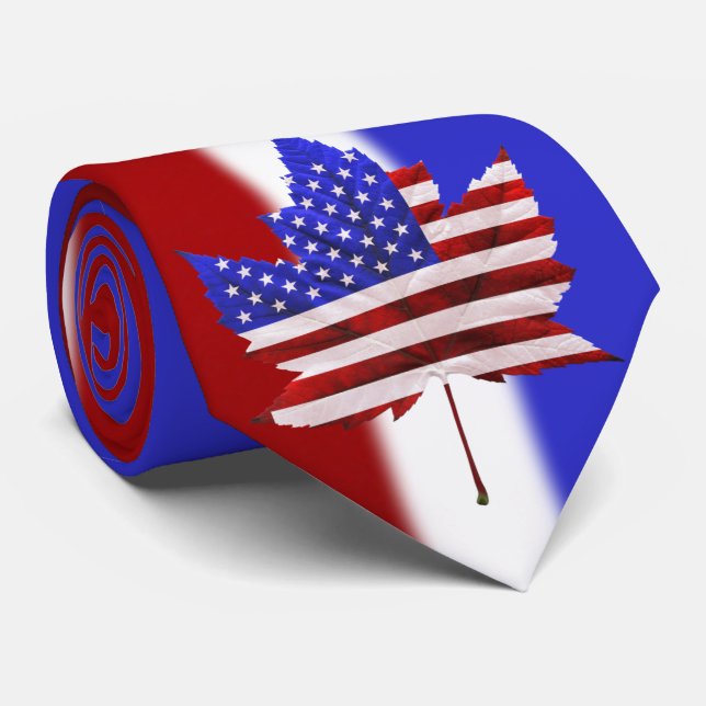 Canada USA Ties Personalise US / Canada Neckties (Rolled)