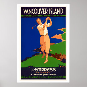 Canada Vancouver Island Golf Every Day Vintage Poster