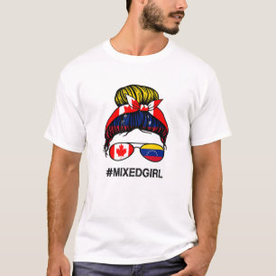 Canada Venezuela Flag Canadian Venezuelan Messy Bu T-Shirt