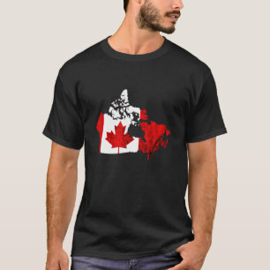Canada Vintage Map Canada Flag Canadian Roots Mapl T-Shirt